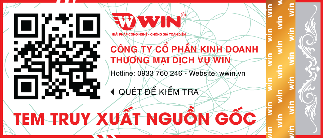 Tem truy xuất nguồn gốc công nghệ QR Code kết hợp công nghệ nước, nhiệt, phát sáng, chỉ Hologram