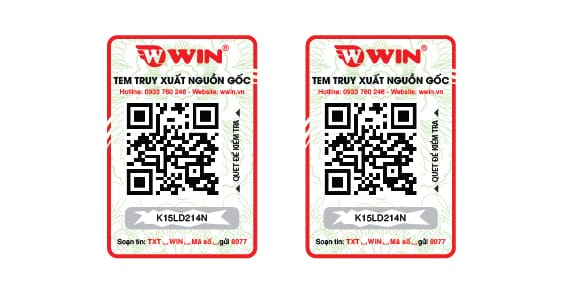 Mẫu tem truy xuất sản phẩm QR code
