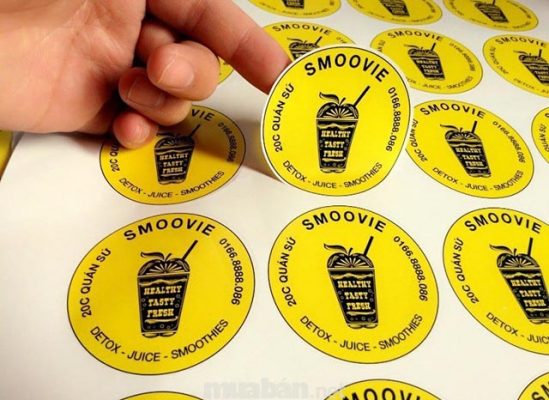 Tem nhãn decal giấy không được tráng phủ bề mặt