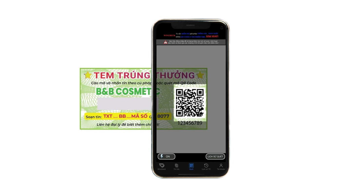 Quét tem QR code B&B Cosmectic
