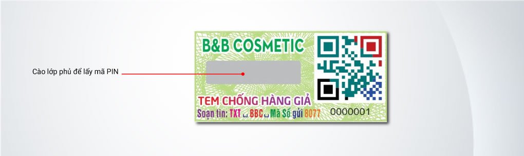 Cào lớp phủ bạc lấy mã PIN Tem công nghệ QR CODE MÀU kết hợp SMS