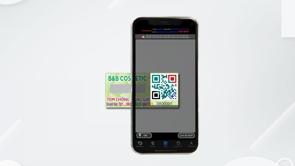 Quét mã QR code bằng app