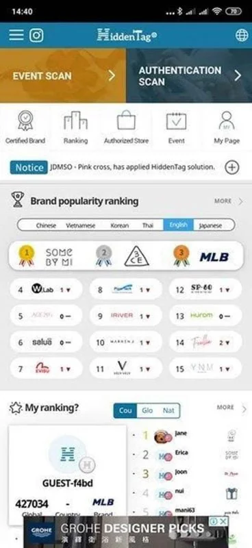 Mở app hidden tag