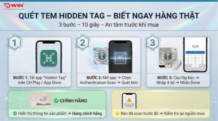 Hướng dẫn check tem Hidden tag - biết ngay hàng thật giả trong vài giây