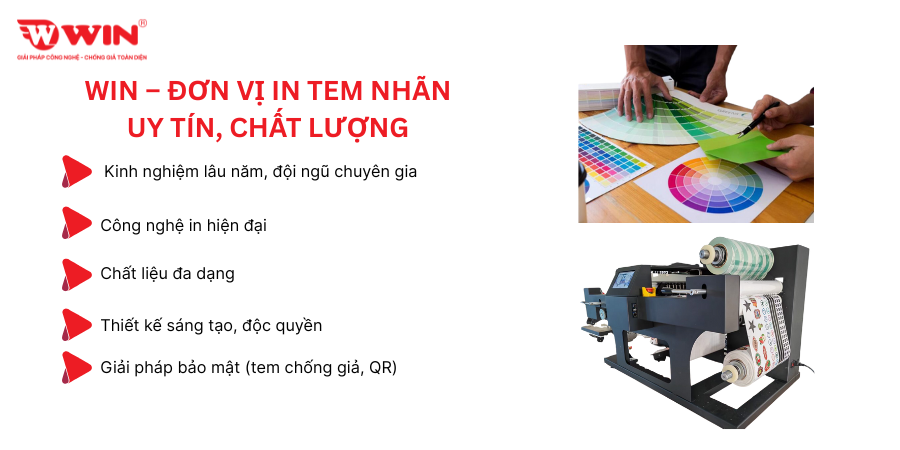 In tem nhãn uy tín, chất lượng tại WIN