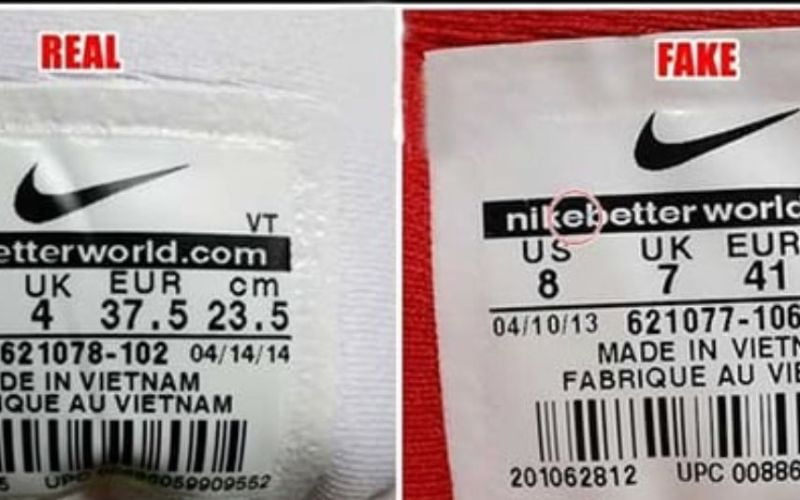 Check giày Nike qua tem