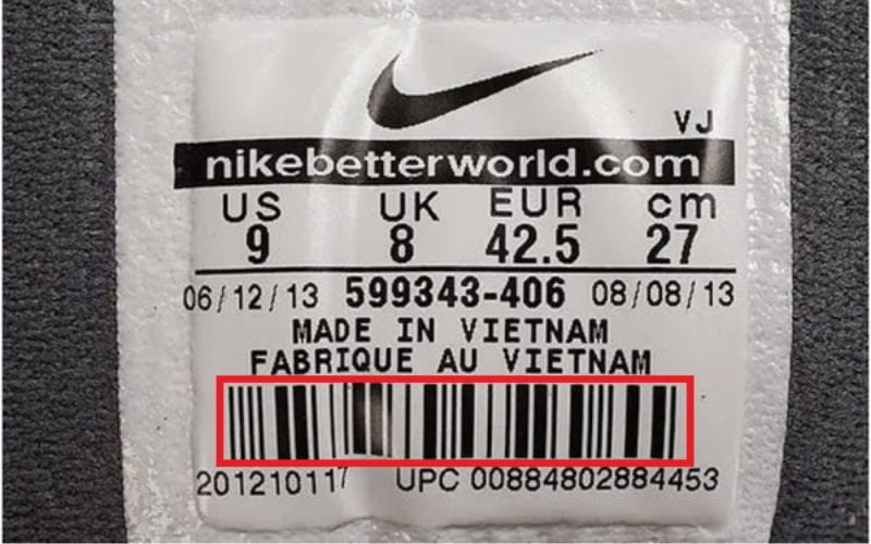 Cách check giày Nike bằng mã vạch