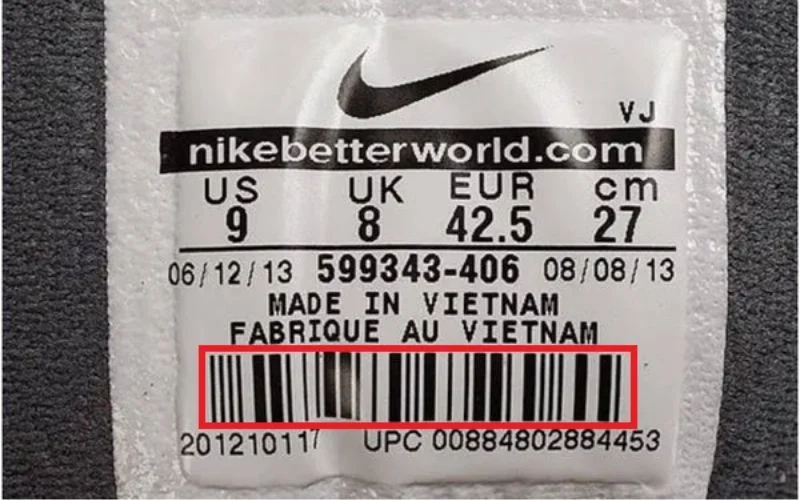Cách check giày Nike bằng mã vạch