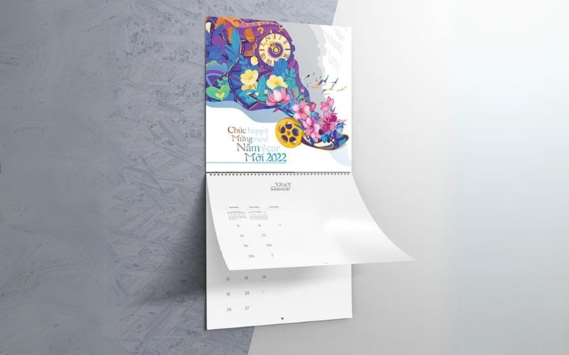 Mẫu lịch treo tường lò xo