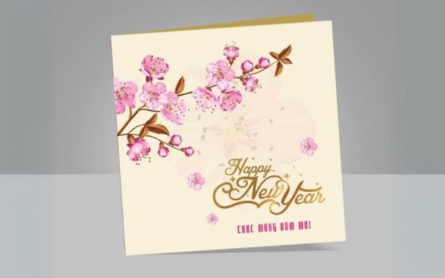 Mẫu thiệp tết ý nghĩa may mắn, thịnh vượng
