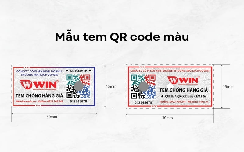 Mẫu tem QR code màu