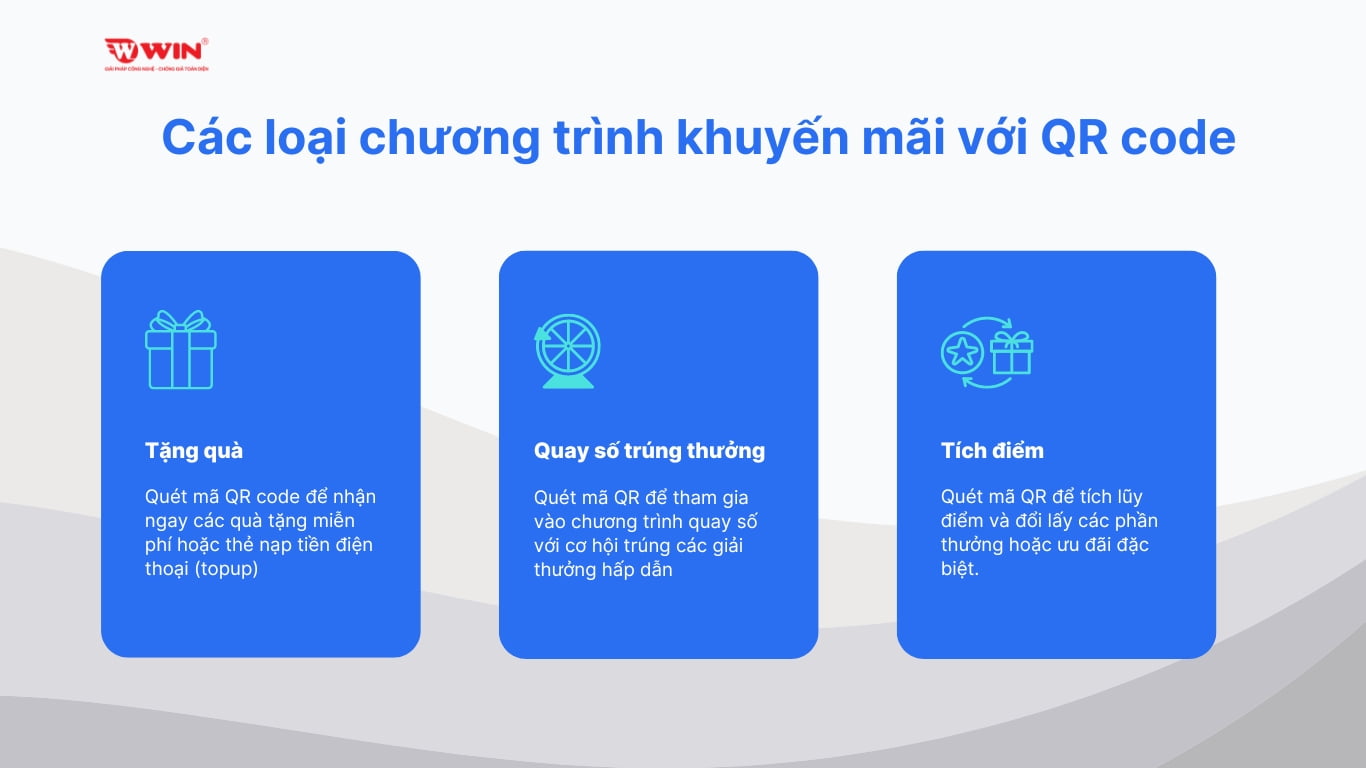 Các loại chương trình khuyến mãi với QR code