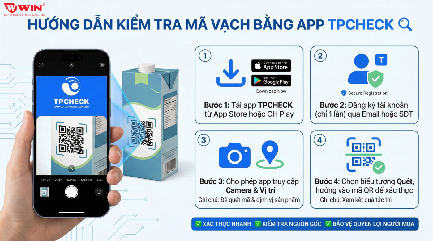 Kiểm tra mã vạch bằng app TPCHECK