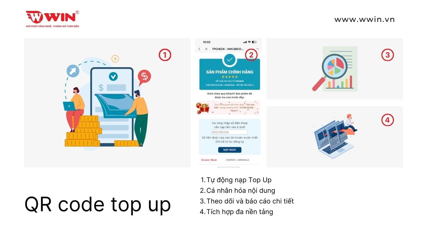 Tính năng của QR code Top Up khi triển khai CTKM