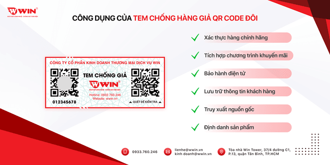 Công dụng của tem chống hàng giả QR code đôi