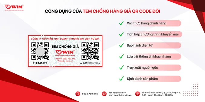 Công dụng của tem chống hàng giả QR code đôi