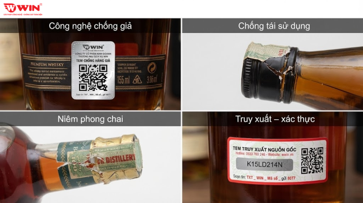 Tem chống giả rượu bia với tính năng chống giả, chống tái sử dụng, niêm phong, và truy xuất xác thực hiệu quả với doanh nghiệp
