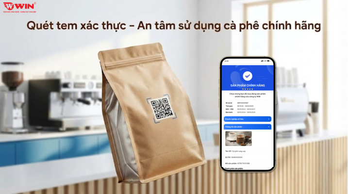 Tem xác thực qr code chống giả cà phê an toàn cho người tiêu dùng
