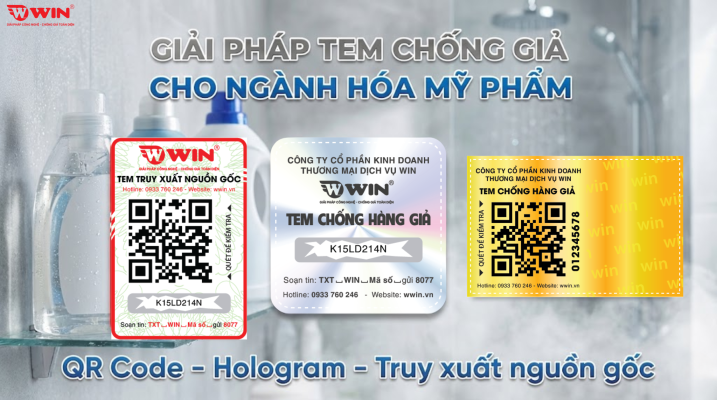 WIN cung cấp tem chống giả nước giặt, nước xả uy tín tại TPHCM