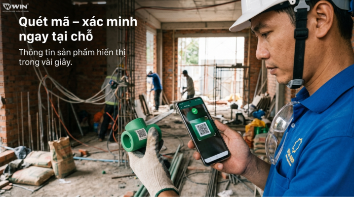 Thao tác quét xác minh nguồn gốc phụ kiện xây dựng nhanh chỉ trong 2 giây