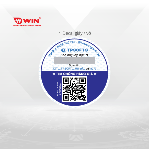 Tem Chống Hàng Giả Công Nghệ QR Code Kết Hợp SMS