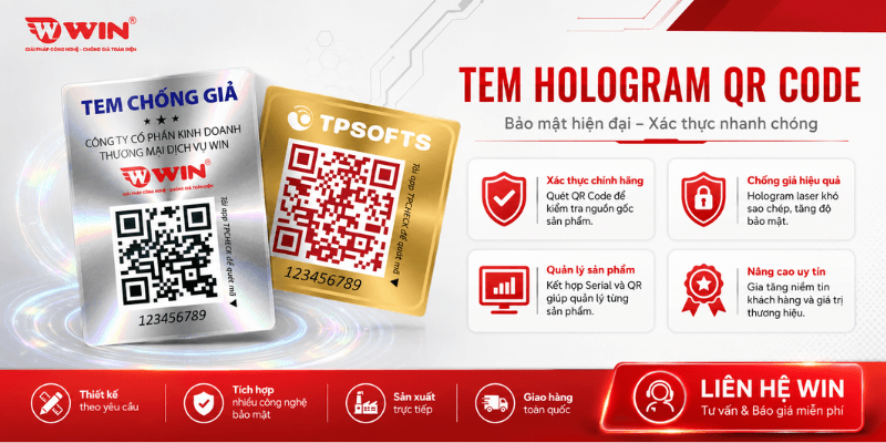 WIN - In Tem Chống Hàng Giả Hologram Kết Hợp QR Code Uy Tín Tại TP.HCM