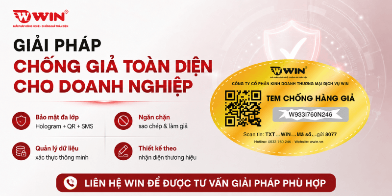 WIN - Đối Tác In Tem Chống Hàng Giả Hologram Kết Hợp QR Code Và SMS