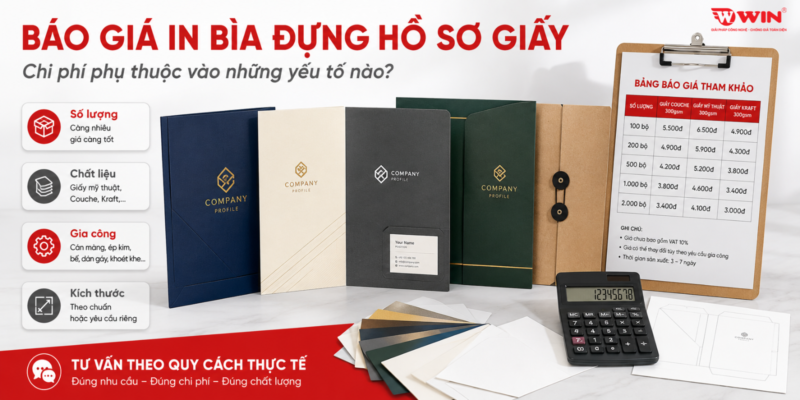 Những yếu tố ảnh hưởng đến giá in bìa đựng hồ sơ