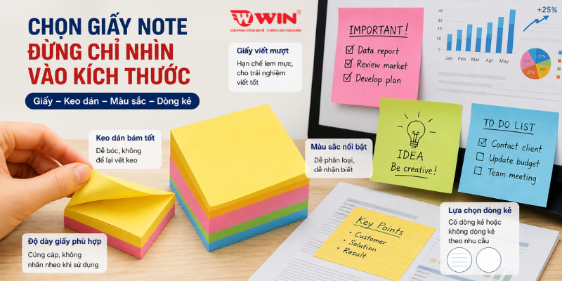In giấy note theo yêu cầu cần lưu ý điều gì?