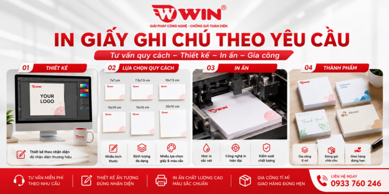 Dịch vụ in giấy ghi chú theo yêu cầu tại WIN