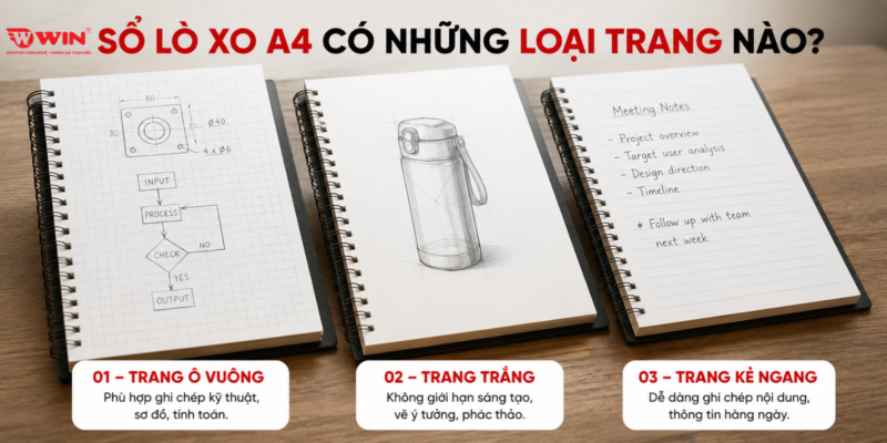 Sổ lò xo A4 có những loại trang nào?