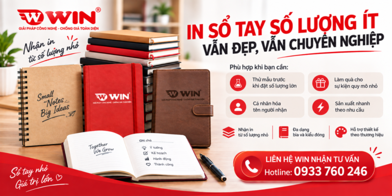 In sổ tay số lượng ít tại WIN