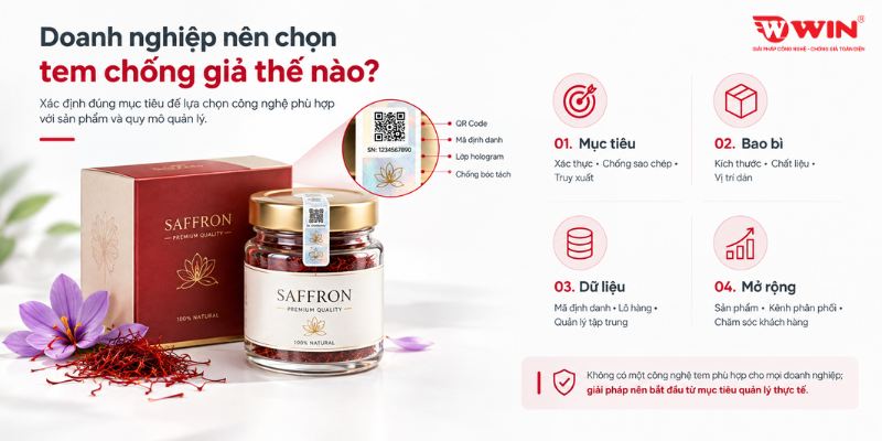 Cách lựa chọn tem chống giả cho nhụy hoa nghệ tây