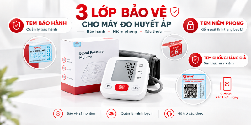 WIN cung cấp giải pháp tem cho máy đo huyết áp